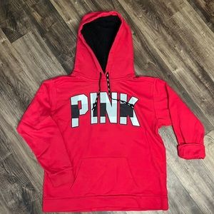 Victoria’s Secret PINK Red Hoodie with Buffalo Check Logo Size Large